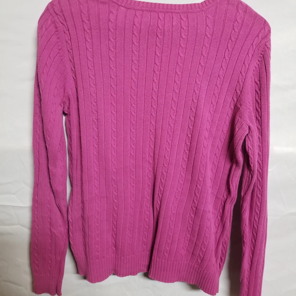 Izod Fuchsia Cable Knit Sweater - Picture 2 of 4